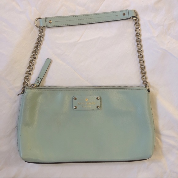 KATE SPADE Robins Egg Blue Leather Shoulder Bag - Picture 2 of 13